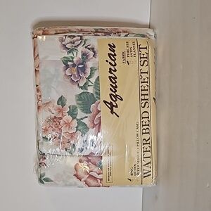 Vintage  Aquarian WaterBedSheet Set King size Percale fabric print.